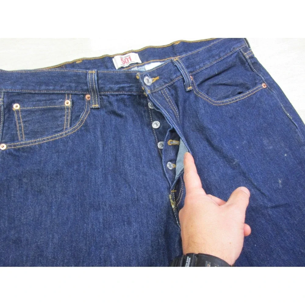Vintage Levi's 501 WPL 423 Button Fly Blue Dark Wash Jeans Men's Size W38‎ L30
